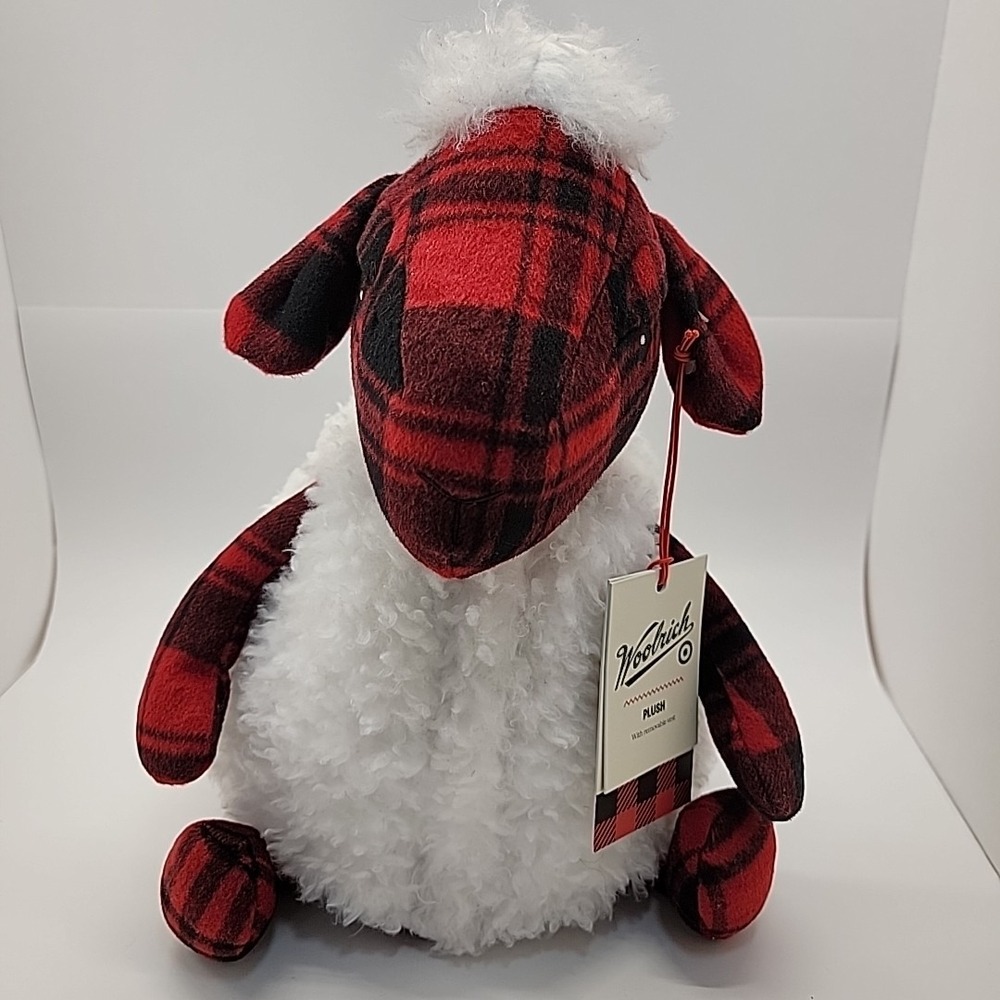NWT Woolrich x Target Buffalo‎ Check Sheep Stuffed Animal Shearling Vest Removes
